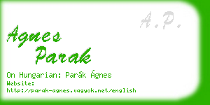 agnes parak business card