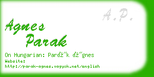 agnes parak business card